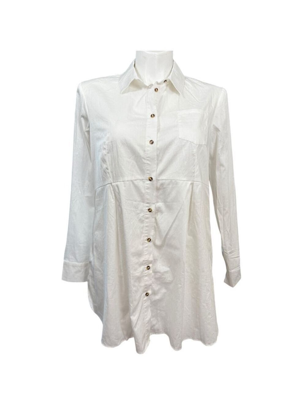 NWT‎ Seraphine White Maternity Button-Down Shirt Size US 10